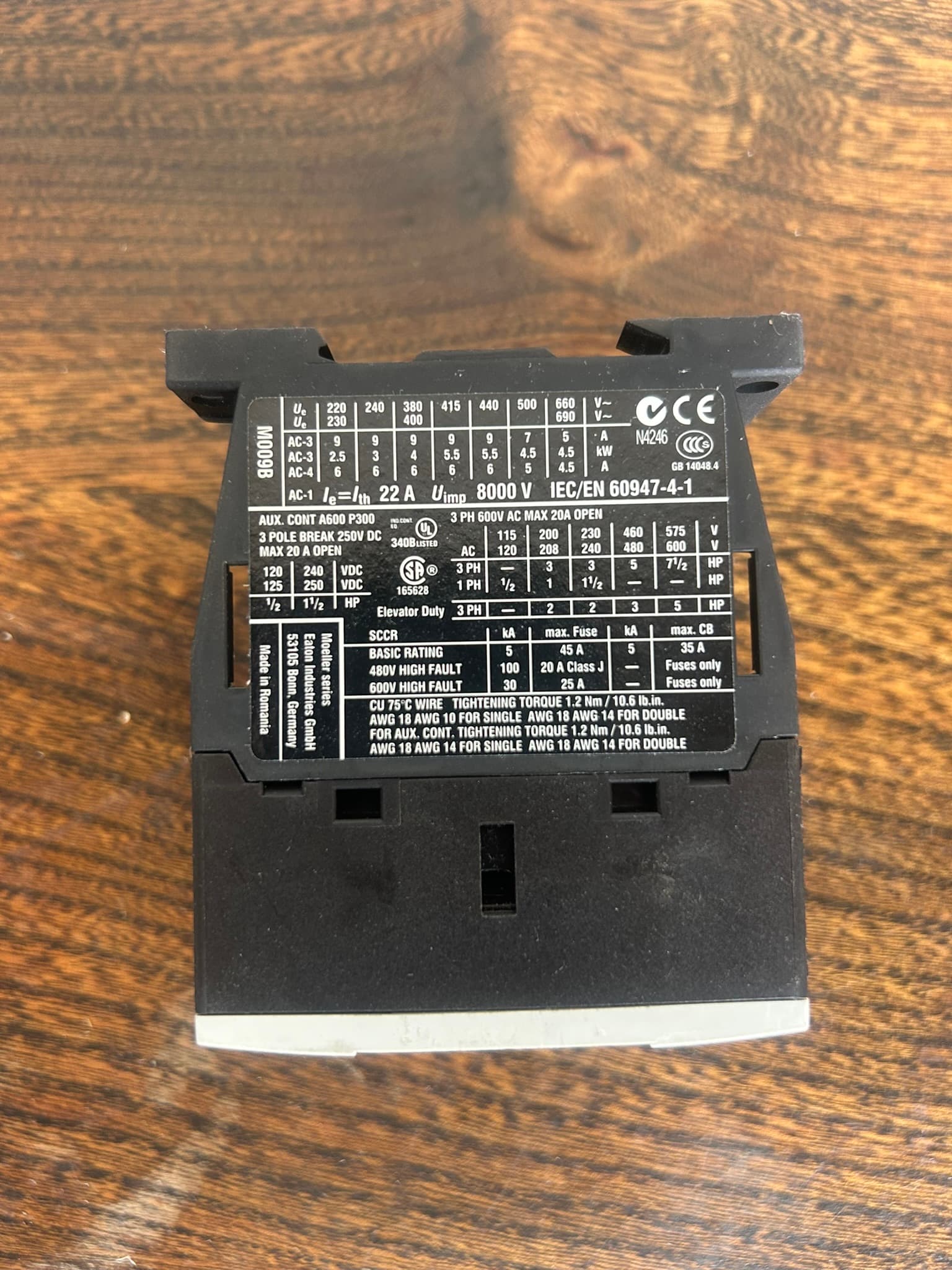 Eaton DILM9-10 Contactor product photograph